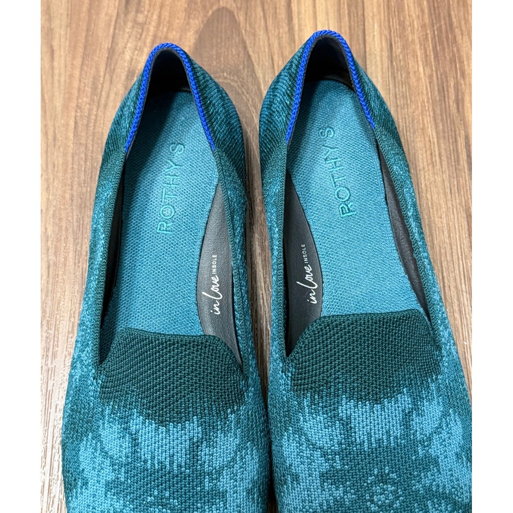 Rothy's The Almond Loafer Dark Jade Pattern Pointed Toe Flats Women's Sz 9.5 - Picture 5 of 9